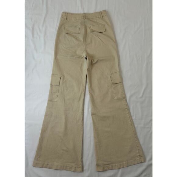 Flying Tomato women's Kaki High Rise Wide Leg Cargo Pants Size Medium - Picture 3 of 3